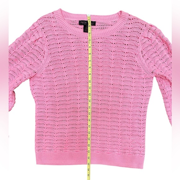 ELENA WANG Spring 2025 Collection Pink Knit Sweater All Season Size Sm $110 NWT - Picture 10 of 10